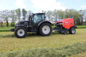 Kuhn FB baler and Valtra tractor